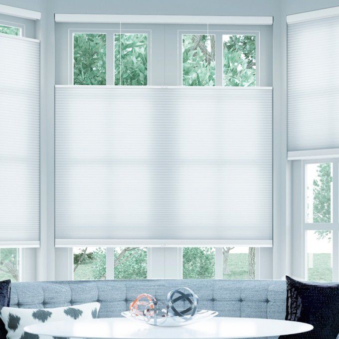 1/2” Single Cell Cordless Top Down Bottom Up Light Filtering Honeycomb ...