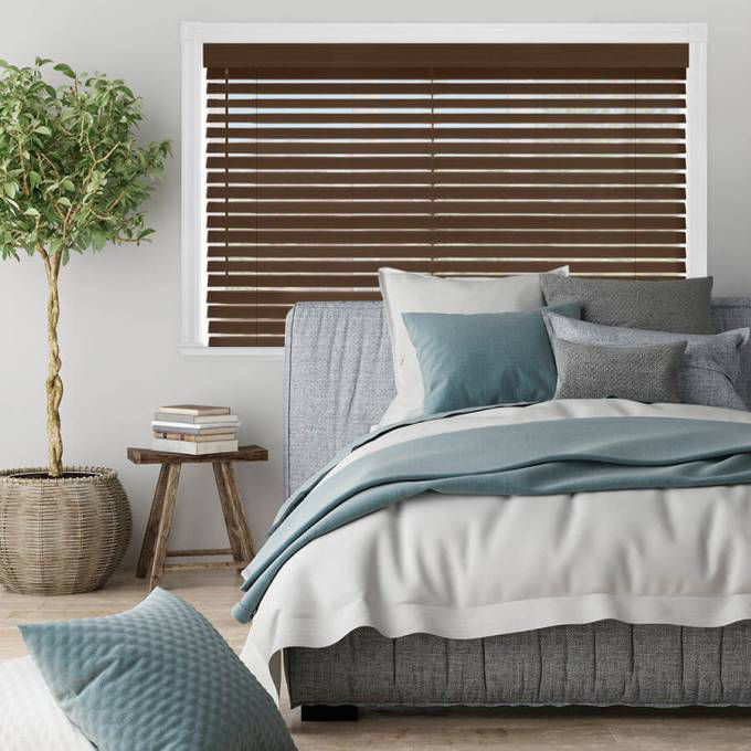 2" Premium Faux Wood Blinds - Tilt Only 9186