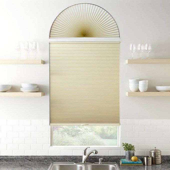 Double Cell Blackout Arch Window Shades 7324