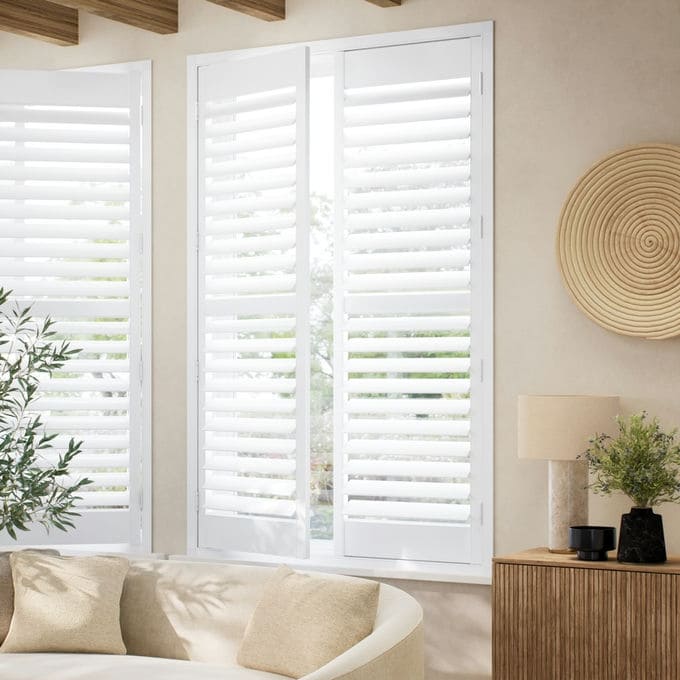 No-Drill Faux Wood Shutters 10876