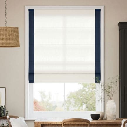 Decorative Roman Shades with Trim Borders 1875