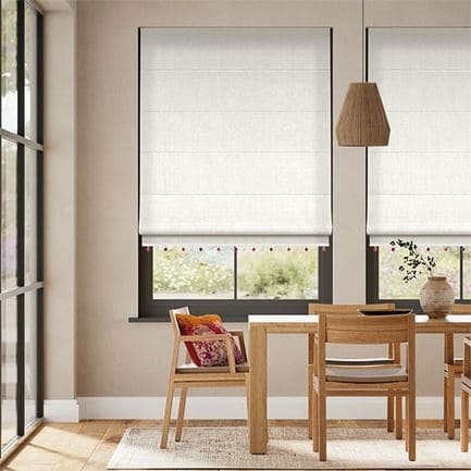 Decorative Roman Shades with Trims