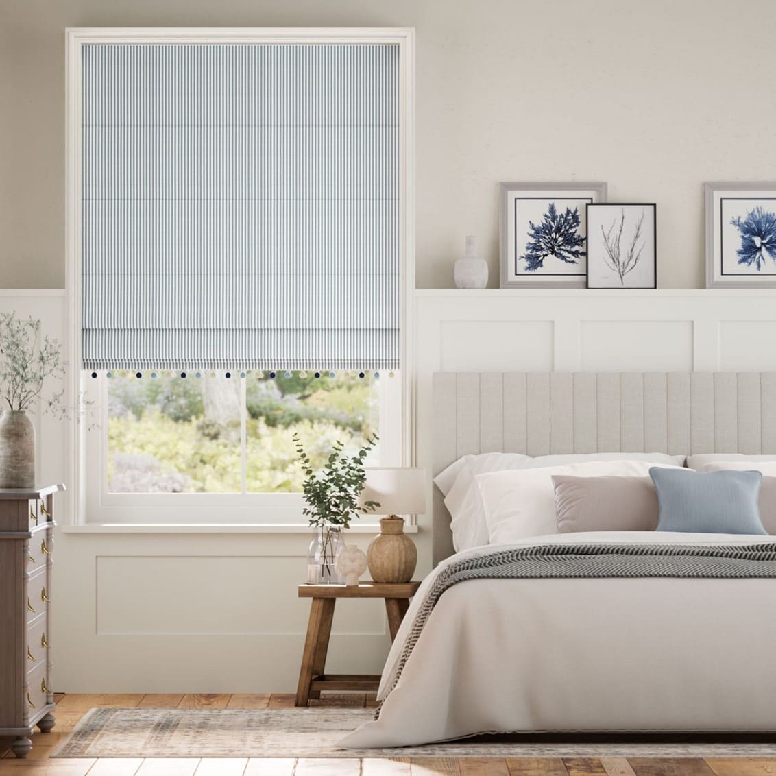 Decorative Roman Shades with Trims 1812