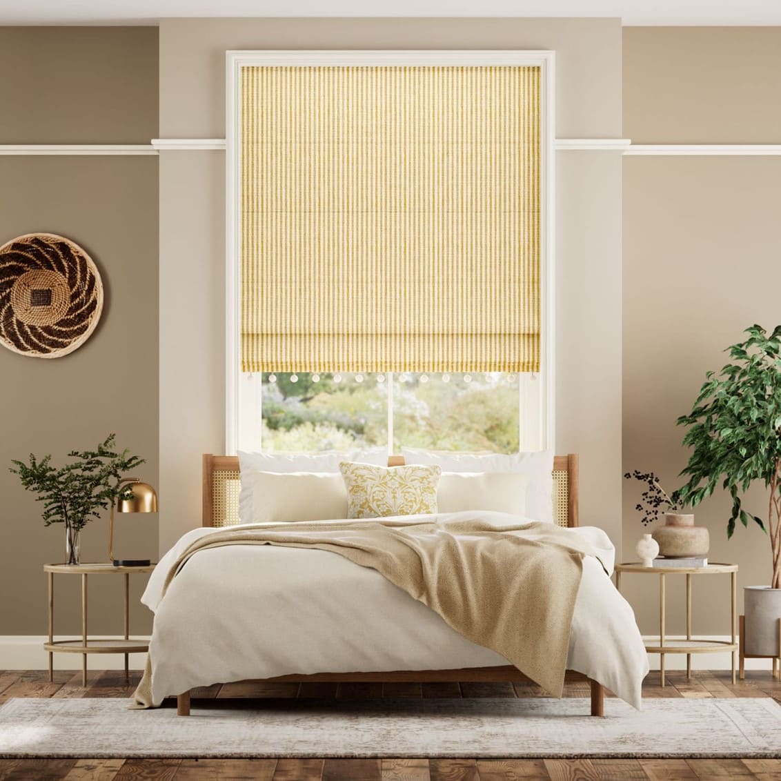 Decorative Roman Shades with Trims 1812