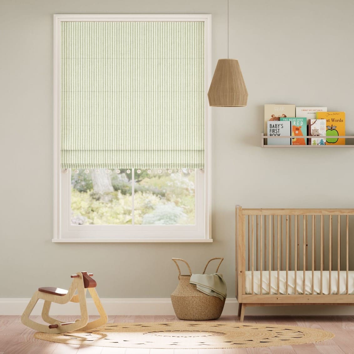 Decorative Roman Shades with Trims 1812