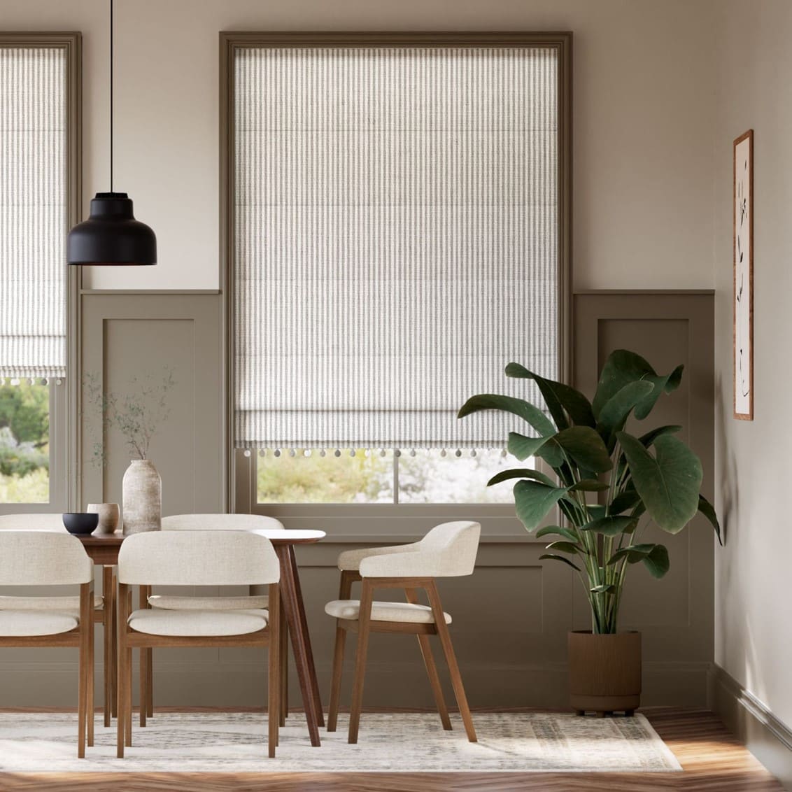 Decorative Roman Shades with Trims 1812
