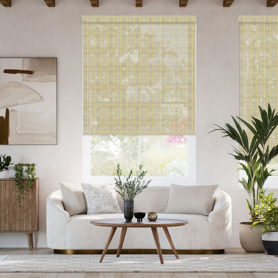 Designer Faux Woven Wood Roller Shades 1805