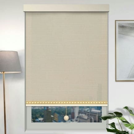 Designer Light Filtering Roller Shades with Trims & Pulls