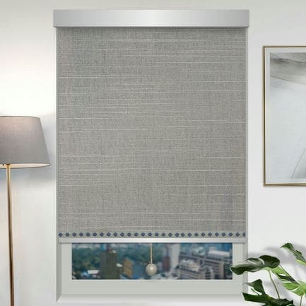 Designer Light Filtering Roller Shades with Trims & Pulls