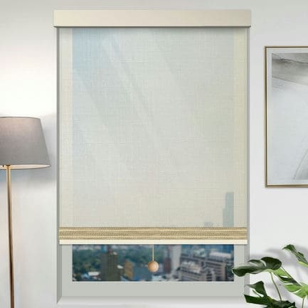 Designer Light Filtering Roller Shades with Trims & Pulls