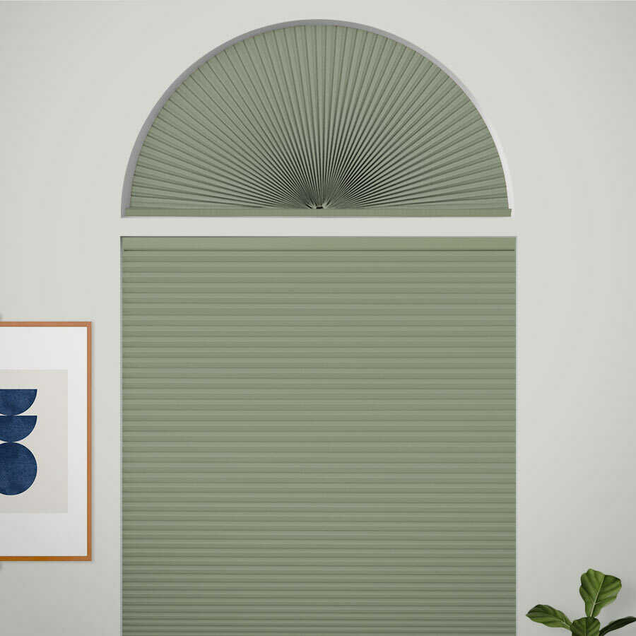 Double Cell Blackout Arch Window Shades 1279