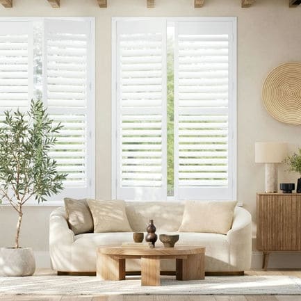 No-Drill Faux Wood Shutters