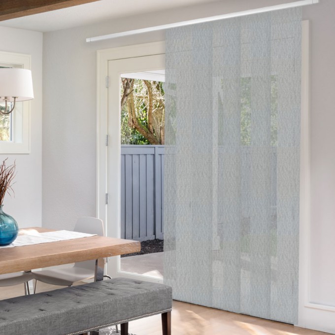 Premium Light Filtering Fabric Panel Track Blinds 1058