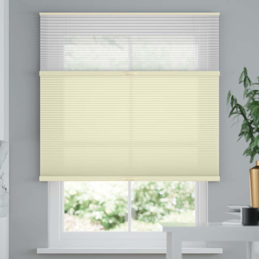 Premium Two Fabric Top-Down Bottom-Up Light Filtering Cellular Shades 1517