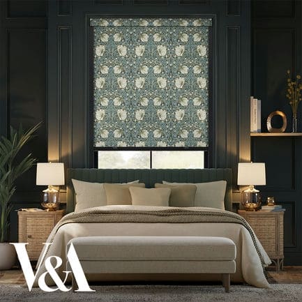 William Morris Total Blackout Roller Shades (No Drill)