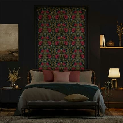 William Morris Total Blackout Roller Shades (No Drill) 1881