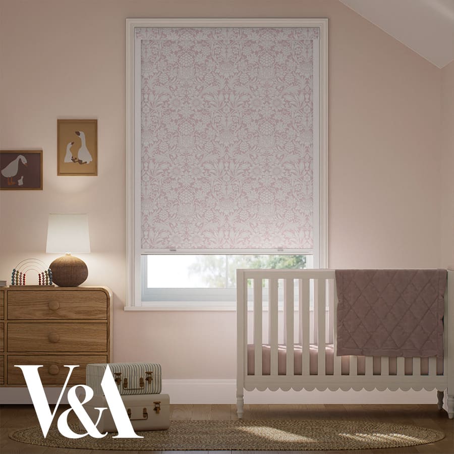 William Morris Total Blackout Roller Shades (No Drill) 1881