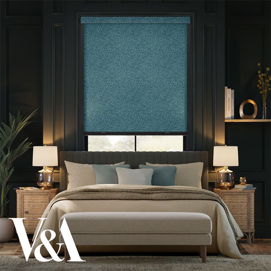 William Morris Total Blackout Roller Shades (No Drill) 1881