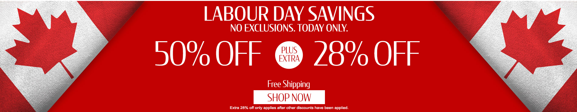 Save 50% + extra 28% on everything