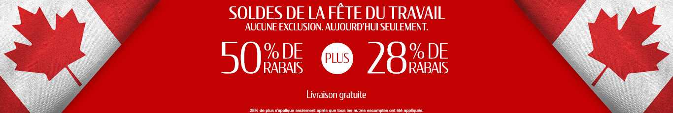 50% + 28% de rabais supplémentaire sur tout