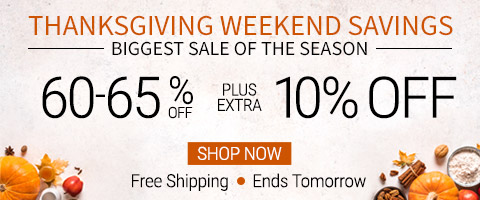 60-65% off everything + extra 10% off