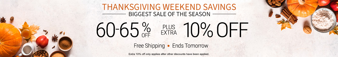 60-65% off everything + extra 10% off