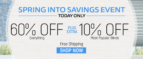 60% off everything + extra 10% off most popular blinds