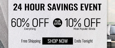 60% off everything + extra 10% off most popular blinds