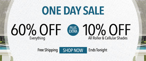 Up to 60% off everything + 10% off rollers and honeycombs