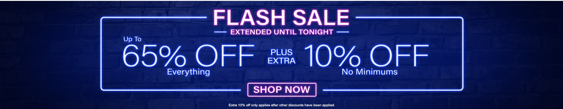 Up to 65% off everything + 10% off