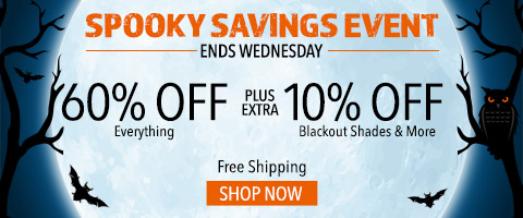 Up to 60% off everything + 10% off All Blackout Shades & More