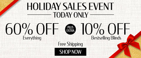 60% off everything + extra 10% off most loved blinds