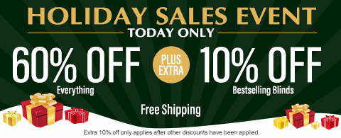 60% off everything + extra 10% off most popular blinds