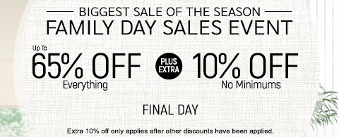 Up to 65% off everything + 10% off