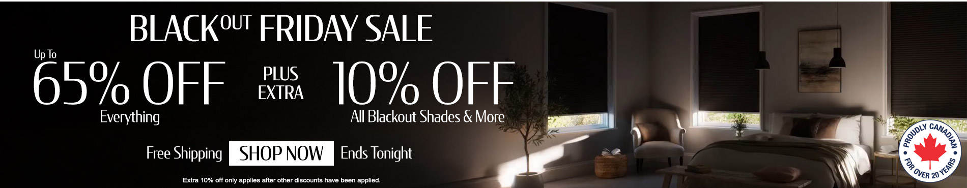 Up to 65% off everything + 10% off All Blackout Shades & More