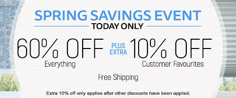60% off everything + extra 10% off most popular blinds