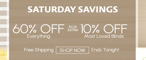 60% off everything + extra 10% off most loved blinds