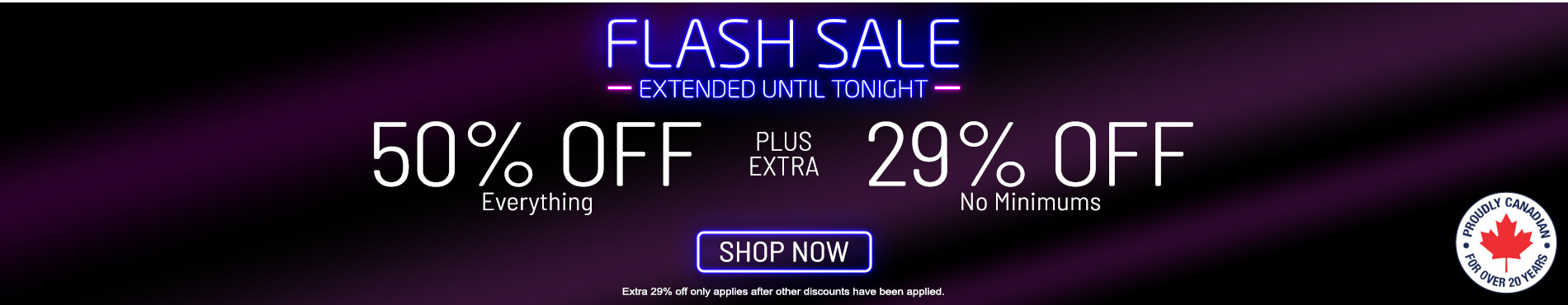 50% off everything + 29% off