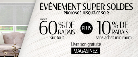 Jusqu'à 60% + 10% de rabais supplémentaire sur tout