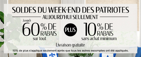 Jusqu'à 60% + 10% de rabais supplémentaire sur tout