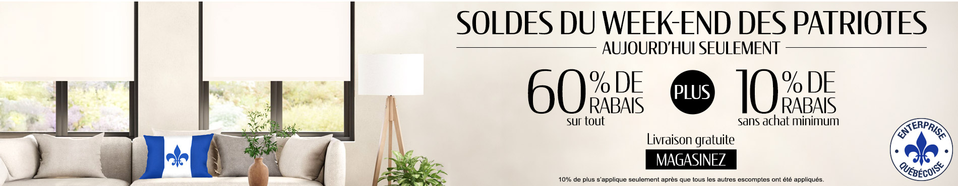 60% de rabais sur tout + 10% supplémentaire sur les stores les plus populaires