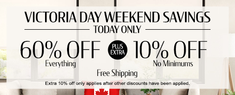 60% off everything + extra 10% off most popular blinds