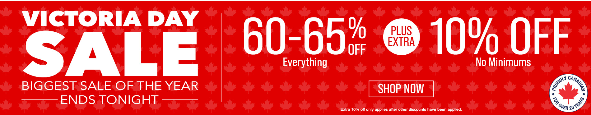 60-65% off everything + extra 10% off