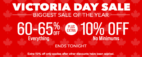 60-65% off everything + extra 10% off