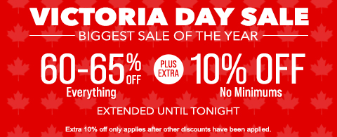 60-65% off everything + extra 10% off
