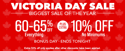 60-65% off everything + extra 10% off