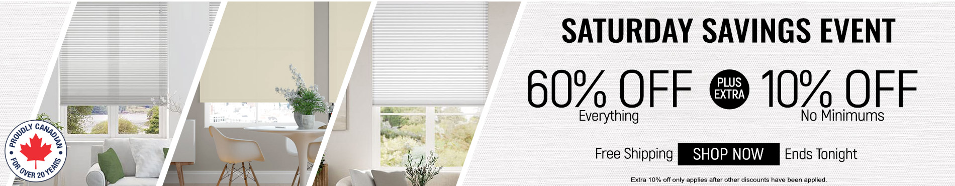60% + extra 10% off everything