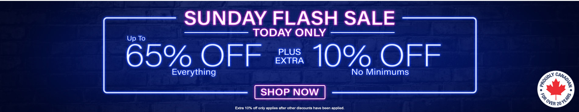 60-65% off everything + extra 10% off