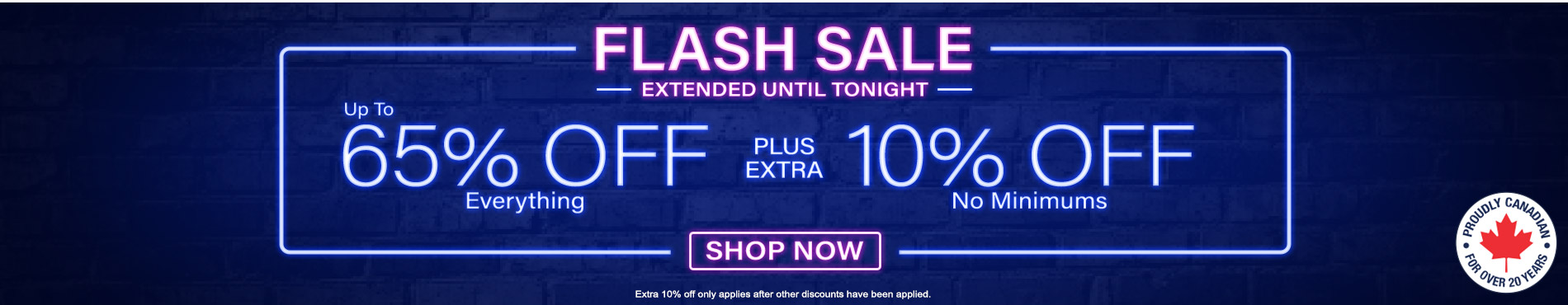 Up to 65% off everything + 10% off