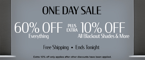 Up to 60% off everything + 10% off rollers and honeycombs